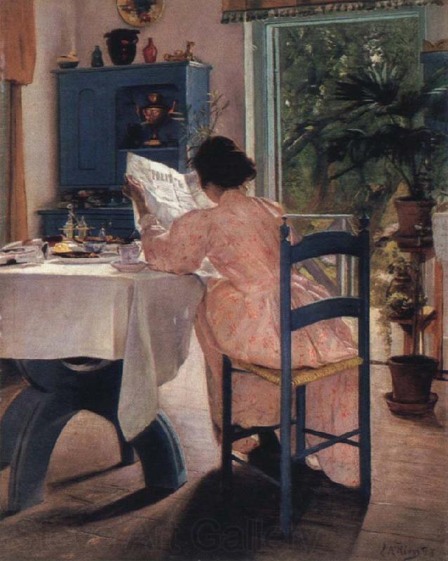 Laurits Andersen Ring at breakfast Norge oil painting art
